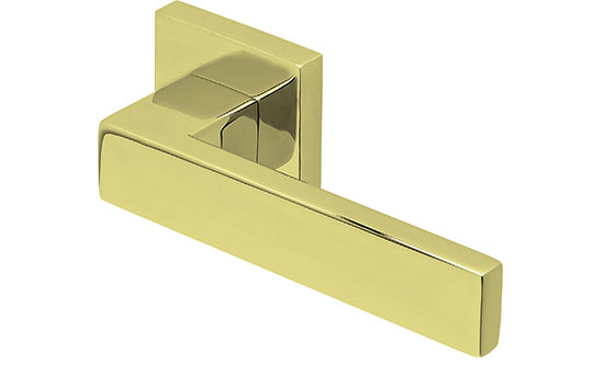 scoop slidebloc türdrücker form 1005 in pvd messinggelb auf rundrosette