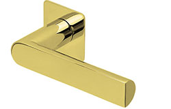 scoop flache lösungen türdrücker form 1008 in pvd messinggelb auf flacher quadratrosette