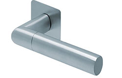 scoop flache lösungen türdrücker form 1012 in edelstahl matt auf flacher quadratrosette