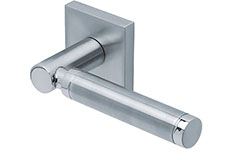 scoop edelstahl türdrücker form 1013 in edelstahl matt auf quadratrosette