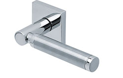 scoop edelstahl türdrücker form 1013 in edelstahl poliert auf quadratrosette