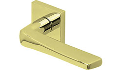 scoop edelstahl türdrücker form 1026 in pvd messinggelb auf quadratrosette