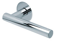 scoop flache lösungen türdrücker form 1074 in edelstahl poliert auf flacher rundrosette