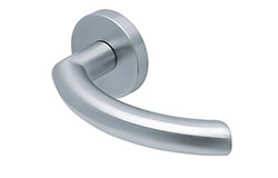 scoop slidebloc light türdrücker form 1085 in edelstahl matt auf rundrosette