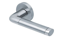 scoop edelstahl türdrücker form 1101 in edelstahl matt auf rundrosette