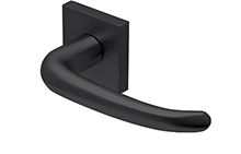 scoop edelstahl türdrücker form 2103 in edelstahl schwarz matt auf quadratrosette