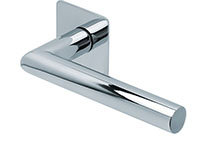 scoop flache lösungen türdrücker form 1106 in edelstahl poliert auf flacher quadratrosette