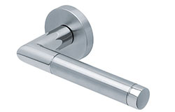 scoop slidebloc light türdrücker form 1174 in edelstahl matt auf rundrosette