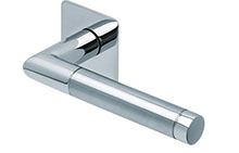 scoop flache lösungen türdrücker form 1174 in edelstahl poliert auf flacher quadratrosette