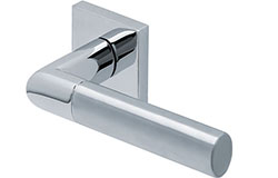 scoop edelstahl türdrücker form 1212 in edelstahl poliert auf quadratrosette