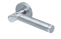 scoop edelstahl türdrücker form 1765 in edelstahl matt auf rundrosette