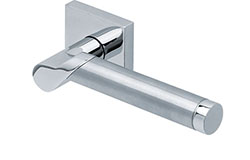 scoop edelstahl türdrücker form 1765 in edelstahl poliert auf quadratrosette