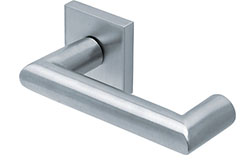 scoop edelstahl türdrücker form 2009 in edelstahl matt auf quadratrosette