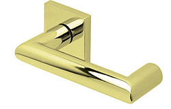 scoop edelstahl türdrücker form 2009 in pvd messinggelb auf quadratrosette