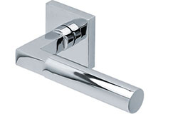 scoop edelstahl türdrücker form 2016 in edelstahl poliert auf quadratrosette