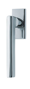 scoop fenstergriffe form 1025 edelstahl poliert auf eckiger rosette