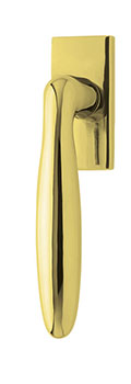 scoop fenstergriffe form 1083 pvd messinggelb auf eckiger rosette