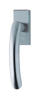 scoop fenstergriffe form 1085 edelstahl matt auf eckiger rosette