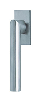 scoop fenstergriffe form 1206 edelstahl matt auf eckiger rosette