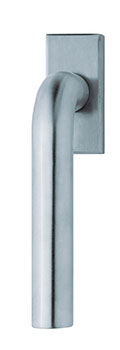 scoop fenstergriffe form 2100 edelstahl matt auf eckiger rosette