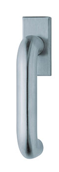 scoop fenstergriffe form 2104 edelstahl matt auf eckiger rosette