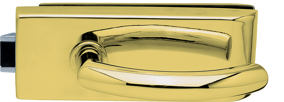 scoop glastürbeschläge glastürschloss form c in pvd messinggelb
