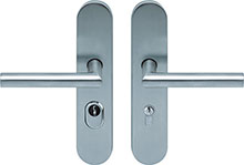 scoop sicherheit tresor 2 drücker und drücker schildgarnitur in edelstahl matt mit kernziehschutz