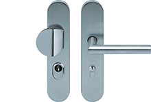 scoop sicherheit tresor griffplatte und drücker schildgarnitur in edelstahl matt mit kernziehschutz