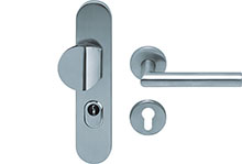 scoop sicherheit tresor griffplatte und pz halbgarnitur in edelstahl matt mit kernziehschutz